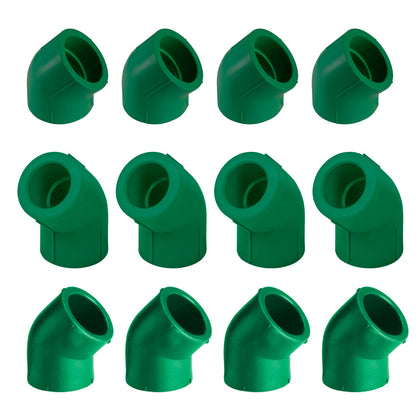 Kit Codo Para Instalacion 45° Verde PPR Tuboplus 12 Piezas